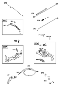 Controls Group Diagram and Parts List for 09P705-0288-H5 020000 - 09Z999 Briggs and Stratton Engine